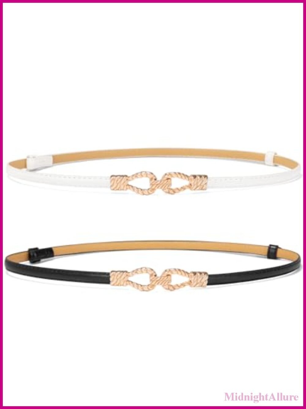 Skinny Faux Leather Belts for Women Dresses Adjustable Thin Waist Belt